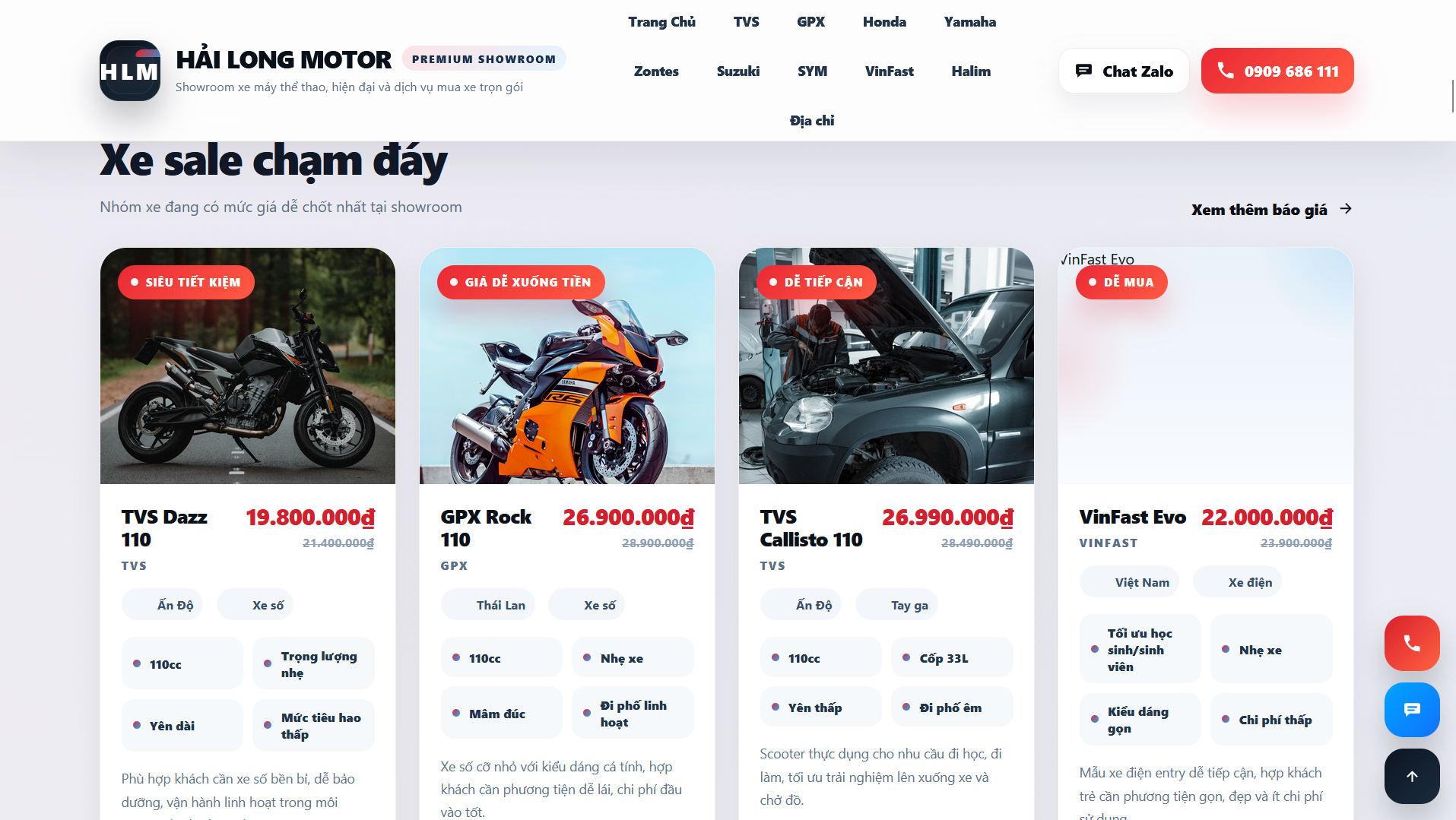 Hải Long Motor Premium Sales System