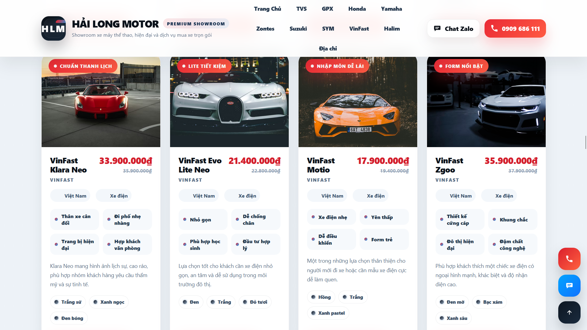 Hải Long Motor Premium Sales System