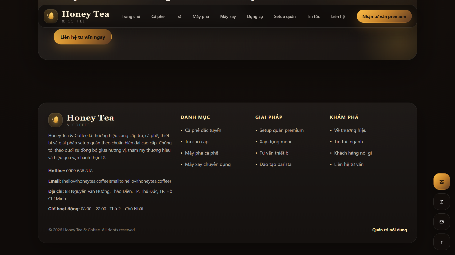 Honey Tea & Coffee Premium Setup