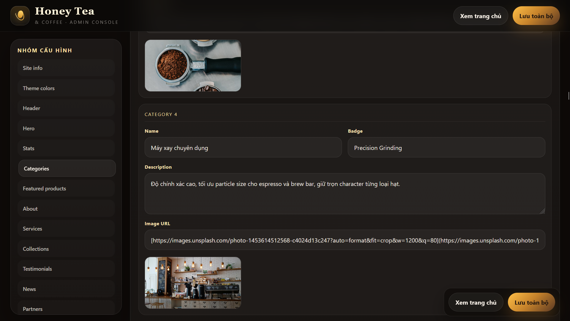 Honey Tea & Coffee Premium Setup