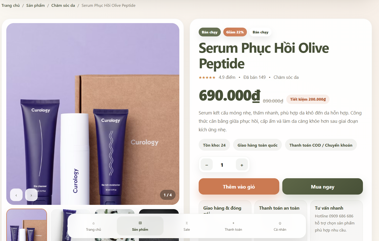 Website Mỹ Phẩm Cao Cấp V1