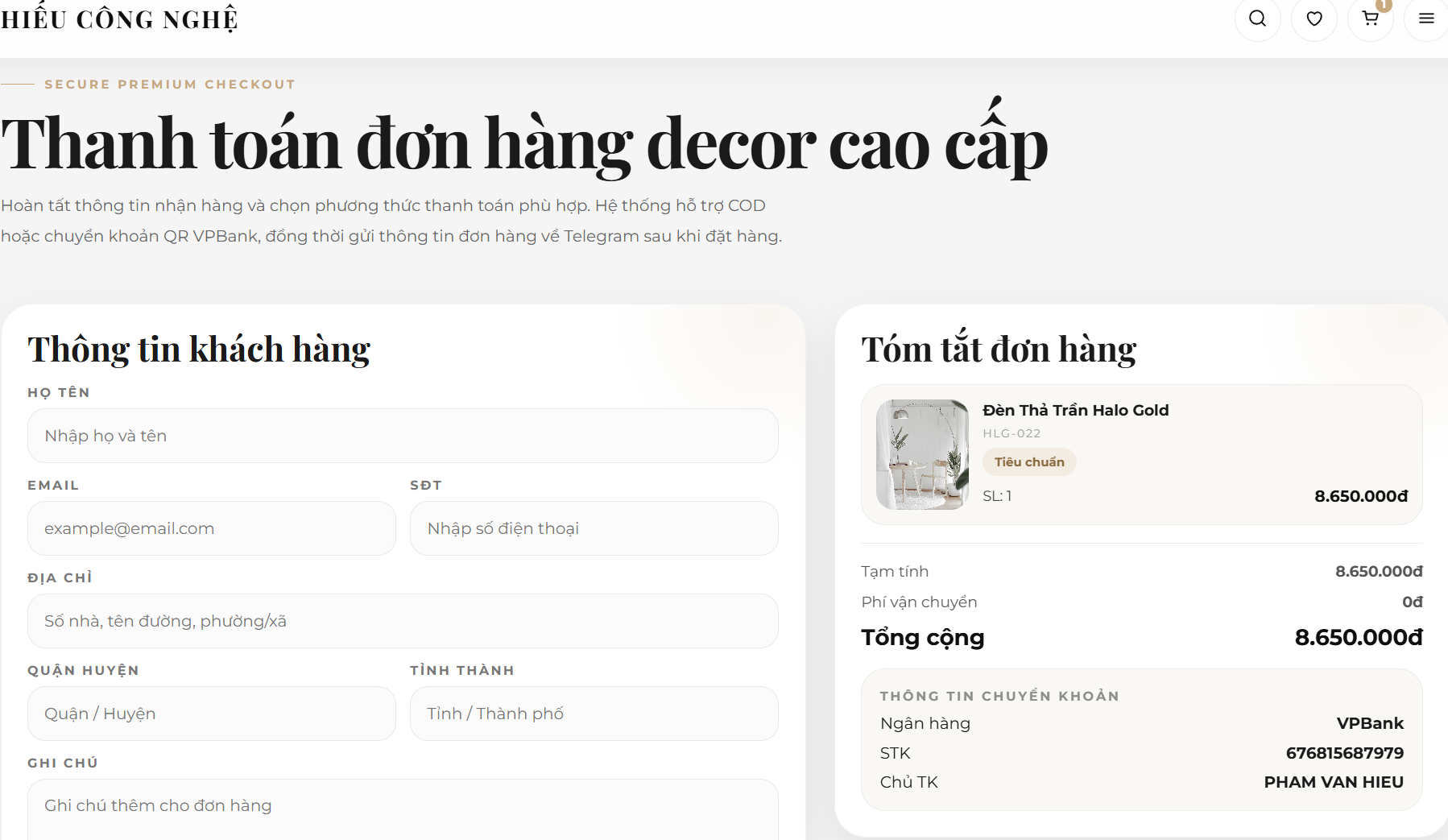 Website Nội Thất Decor V1