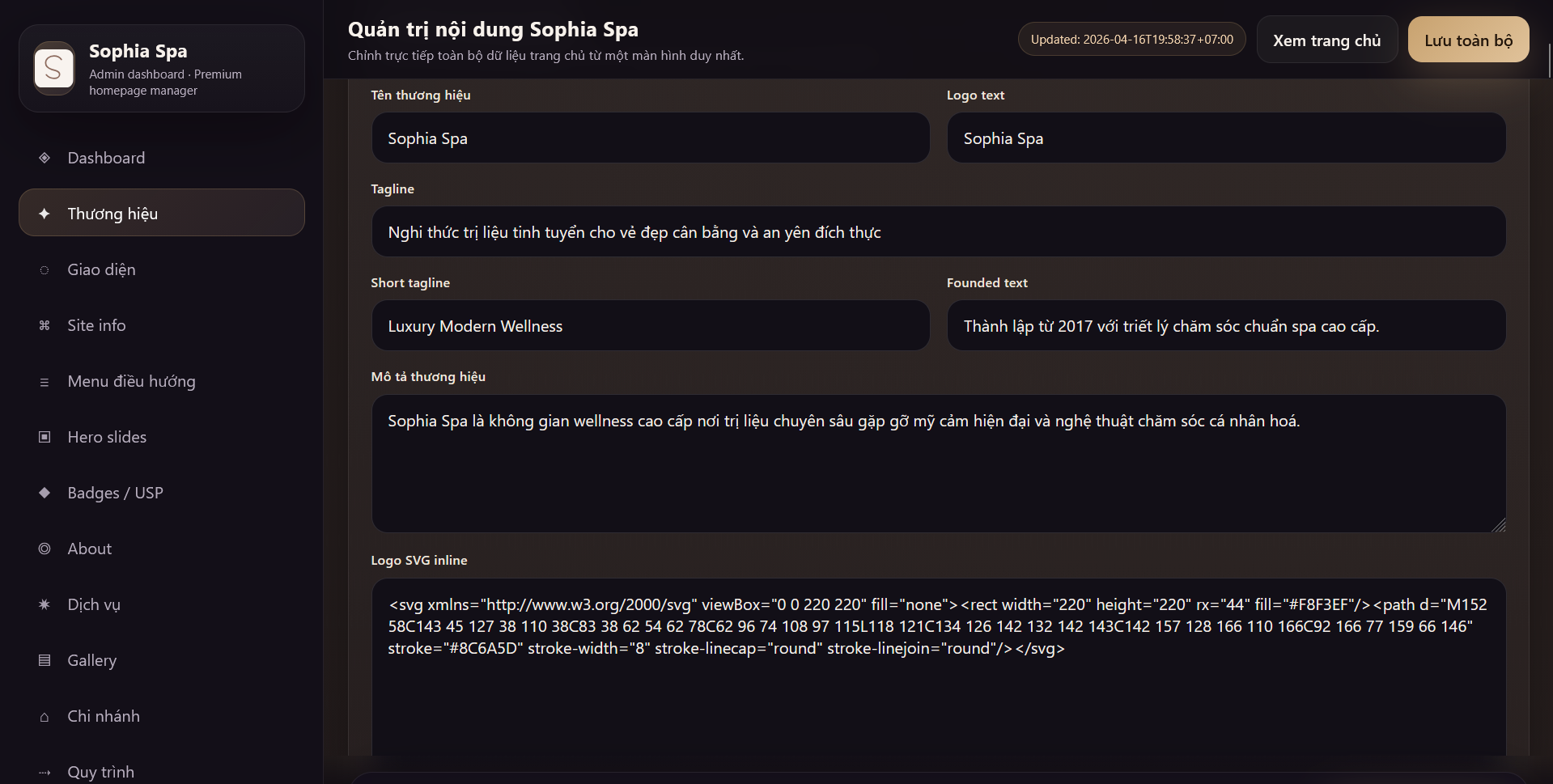 Sophia Spa Luxury Modern Wellness