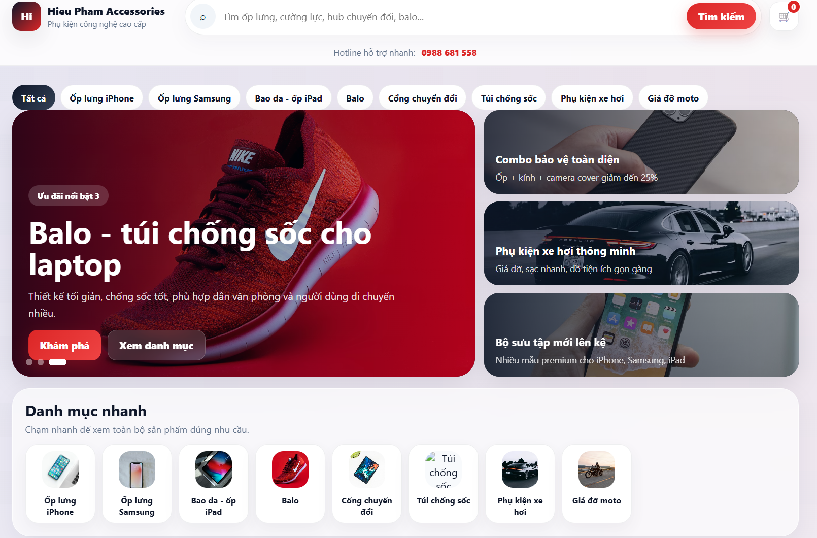 Website Phụ Kiện Công Nghệ V2