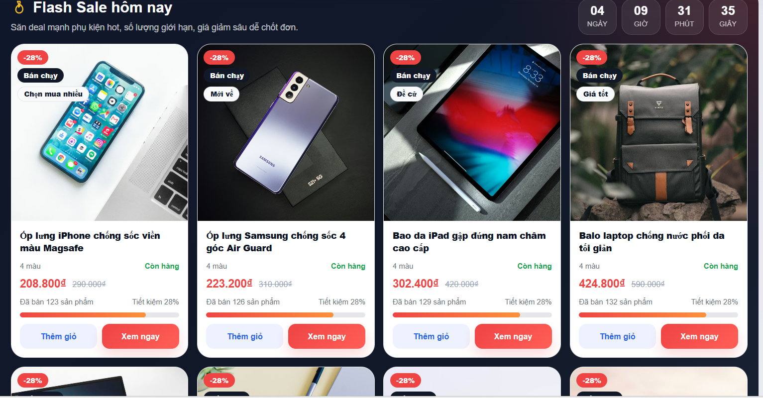 Website Phụ Kiện Công Nghệ V3