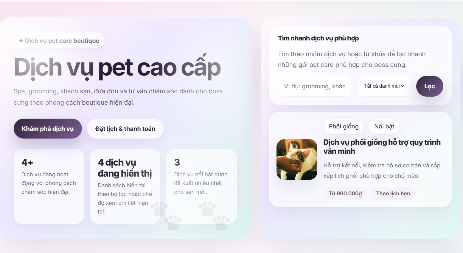 Website thú cưng cao cấp V3