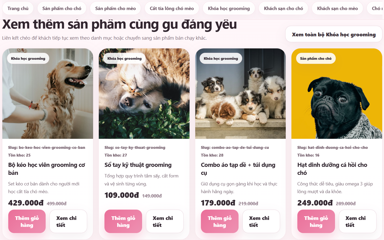 Website thú cưng cao cấp V1