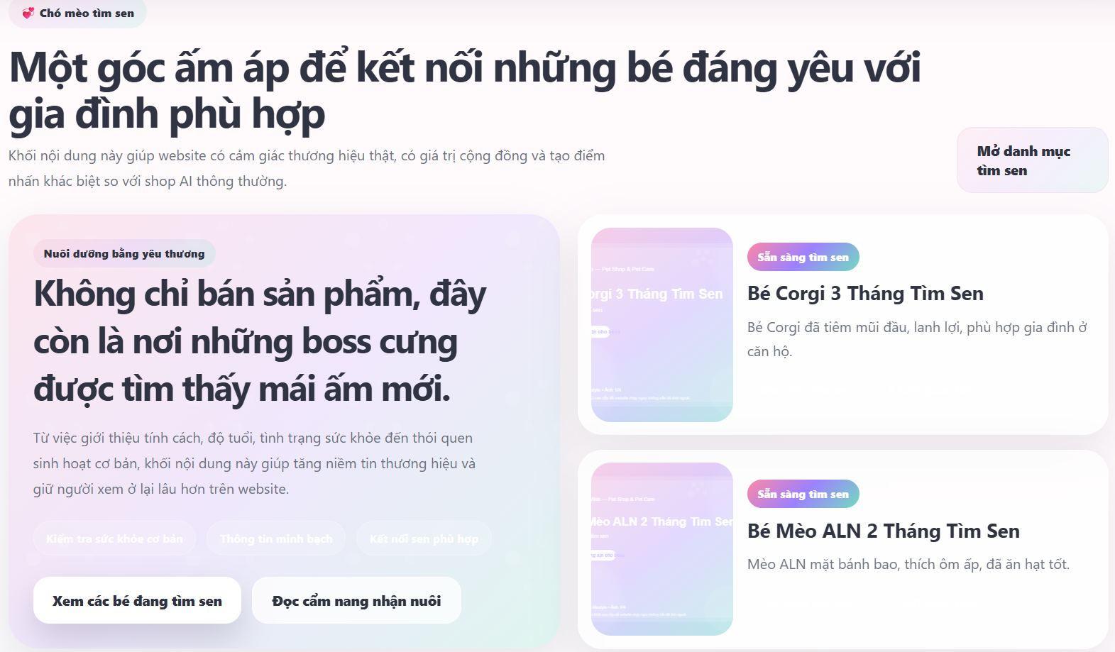 Website thú cưng cao cấp V4