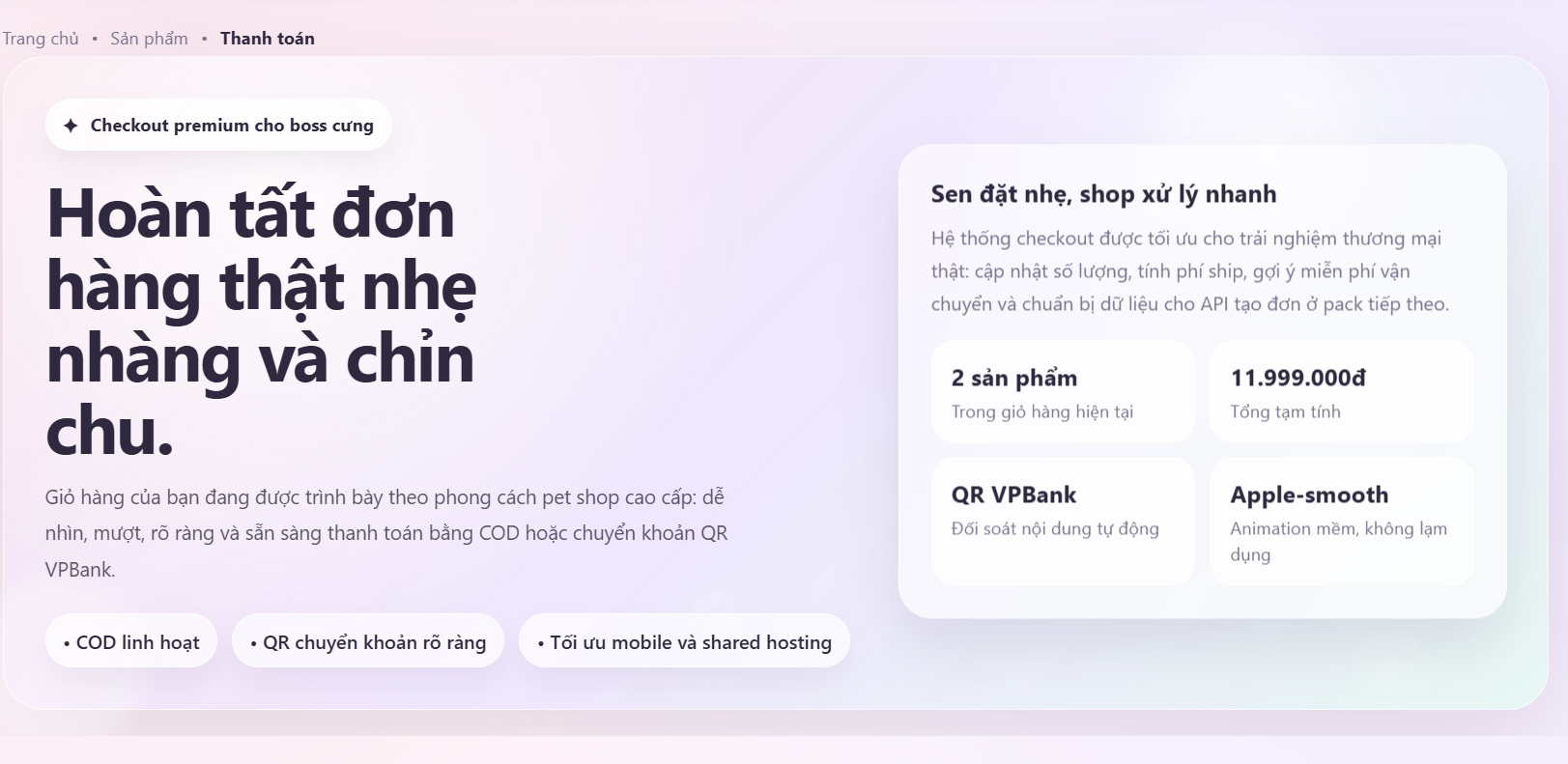 Website thú cưng cao cấp V5